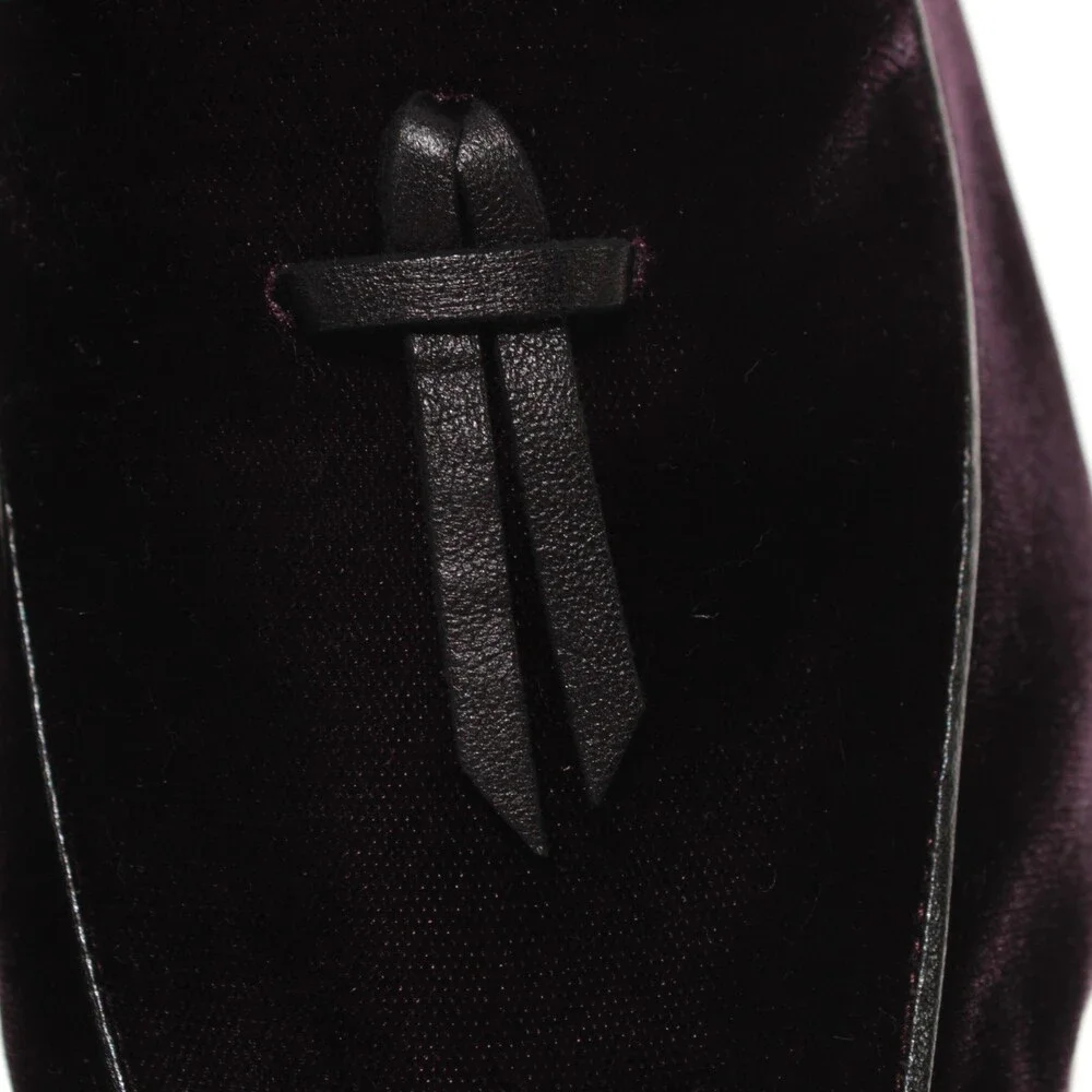 Di Bianco NWB Tasseled Slip On Loafers Size 9 US in Dark Purple Velvet